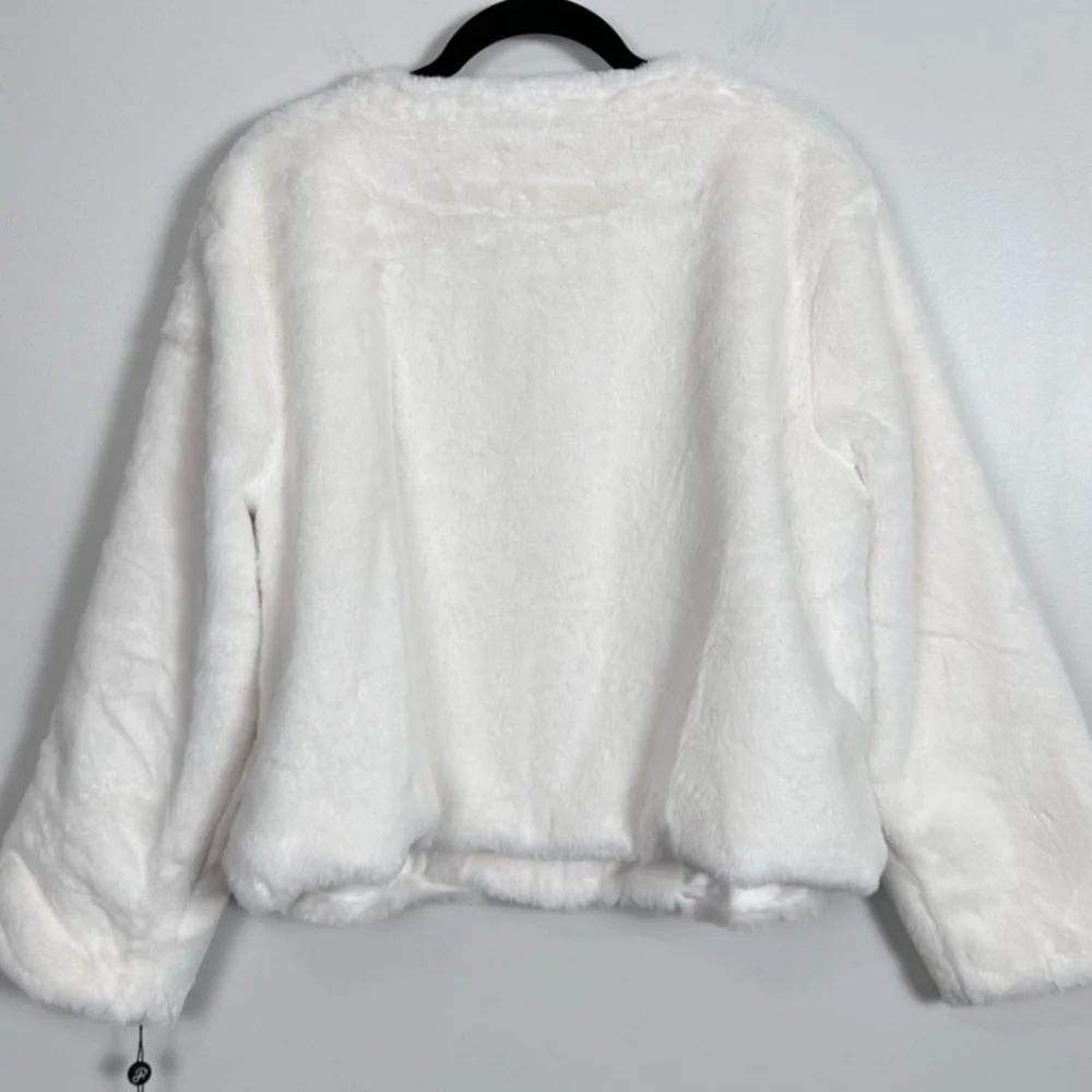 Adrianna Papell Ivory 3/4 Sleeve Fur Jacket - Picture 2 of 10